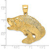 14k Yellow Gold 2-D Bass Fish Jumping Pendant