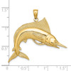 14k Yellow Gold 2-D Polished and Satin Striped Marlin Pendant