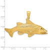 14k Yellow Gold 2-D Textured Red Fish Pendant
