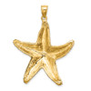 14k Yellow Gold 2-D Textured Starfish Pendant K8030