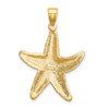 14k Yellow Gold 2-D Textured Starfish Pendant K7501