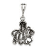Sterling Silver Antiqued Octopus Pendant