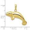 10k Yellow Gold Solid Polished Manatee Pendant
