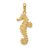 14k Yellow Gold Polished Open-Backed Seahorse Pendant