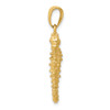 14k Yellow Gold 3D Seahorse Pendant