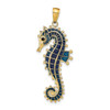 14k Yellow Gold Enameled Seahorse Pendant