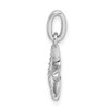 Sterling Silver Rhodium-plated Polished Textured Starfish Pendant