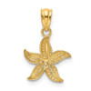 Mens 14k Yellow Gold and Rhodium Diamond-cut Starfish Pendant K6060