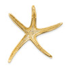 14k Yellow Gold Textured Diamond-cut Starfish Slide