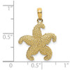 14k Yellow Gold 2-D Puffed Starfish Pendant K7742