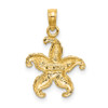14k Yellow Gold 2-D Puffed Starfish Pendant K7832