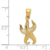 14k Yellow Gold Textured Starfish Pendant K7689