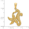 14k Yellow Gold Starfish and Seahorse Pendant K7809