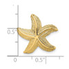 14k Yellow Gold Polished and Textured Starfish Slide Pendant