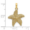 14k Yellow Gold Starfish w/Beaded Texture Pendant K8070