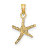 14k Yellow Gold Polished Mini Dancing Starfish w/Bail Pendant