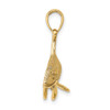 14k Yellow Gold 2-D Textured Killer Whale Pendant