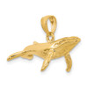 14k Yellow Gold 3-D Textured Underside Humpback Whale Pendant K7473