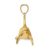 14k Yellow Gold 3-D Textured Killer Whale Pendant K7471