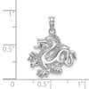 14k White Gold Small Dragon Pendant C2379W