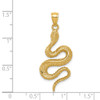 Mens 14k Yellow Gold Polished and Textured Snake Pendant