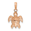 14k Rose Gold 2-D Textured Sea Turtle Pendant