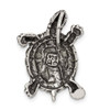 Sterling Silver Antiqued Turtle Pendant QC7672