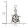 Sterling Silver Antiqued Turtle Pendant QC9593