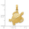 14k Yellow Gold Solid Polished Open-Backed Turtle Pendant