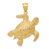 14k Yellow Gold 2-D Sea Turtle Pendant