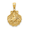 14k Yellow Gold Sea Turtle In A Shell Pendant