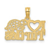 14k Yellow Gold I Heart Turtles Pendant