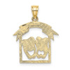 14k Yellow Gold Comedy/Tragedy Drama Story In Frame Pendant