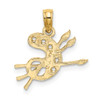 14k Yellow Gold Paint Pallet Pendant