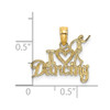 14k Yellow Gold I Heart Dancing w/Dancer Pendant