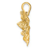 14k Yellow Gold Satin and Polished Fairy Pendant