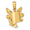 14k Yellow Gold Satin and Polished Fairy Pendant