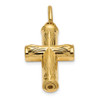 14k Yellow Gold Cross Ash Holder Pendant