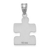 Sterling Silver Rhodium-plated Enameled Autism Puzzle Piece Pendant