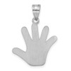 Rhodium-Plated Sterling Silver Enamel Autism w/Heart Handprint Pendant