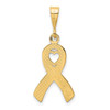 14k Yellow Gold Heart In Awareness Pendant
