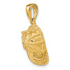 14k Yellow Gold 3-D Firefighter Hat Pendant