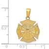 14k Yellow Gold Reversible Fire Department Shield Pendant