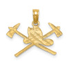 14k Yellow Gold Fire Department Insignia Pendant