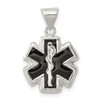 Sterling Silver Enameled Medical Symbol Pendant