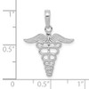 10k White Gold Caduceus Pendant