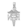 10k White Gold RN and Caduceus Pendant