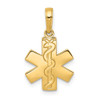 14k Yellow Gold Paramedic / Emt Symbol Pendant