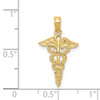 14k Yellow Gold Caduceus Pendant D1236