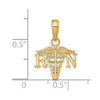 14k Yellow Gold RN and Caduceus Pendant